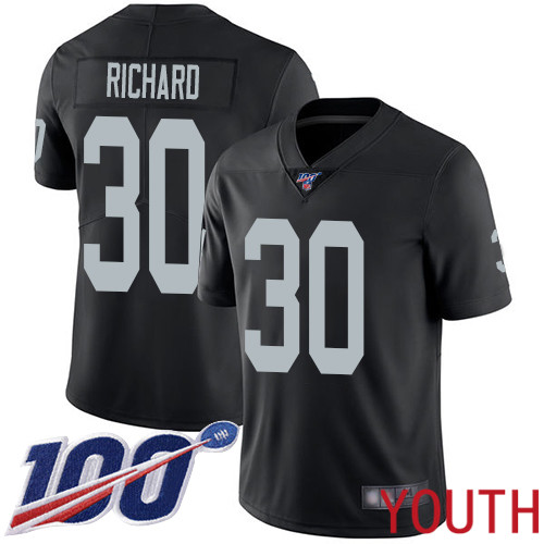 Oakland Raiders Limited Black Youth Jalen Richard Home Jersey NFL Football #30 100th Season Vapor Jersey